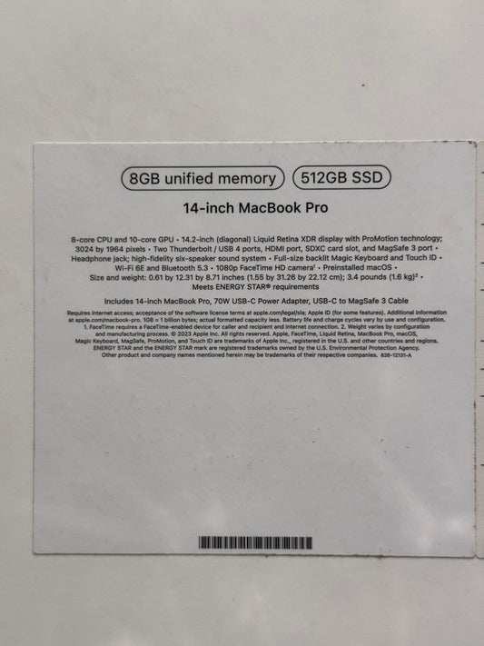 Macbook Pro 14-inch Apple M3 chip